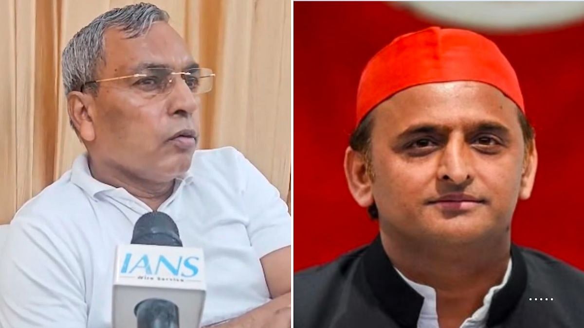 Suheldev Bharatiya Samaj Party (SBSP) chief O.P. Rajbhar (L) & Samajwadi Party President Akhilesh Yadav (R) | X @ians_india & File Pic