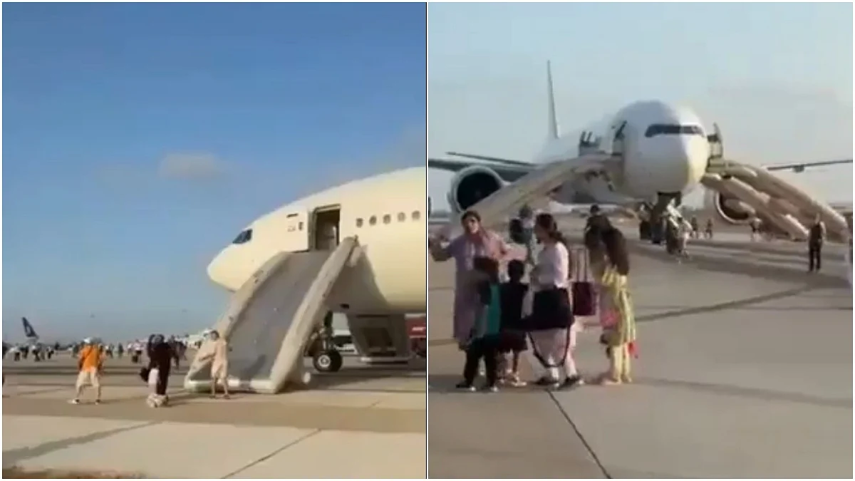 WATCH: Passengers Evacuate Via Emergency Slides After Smoke Detected Inside Boeing 777 Aircraft At...
