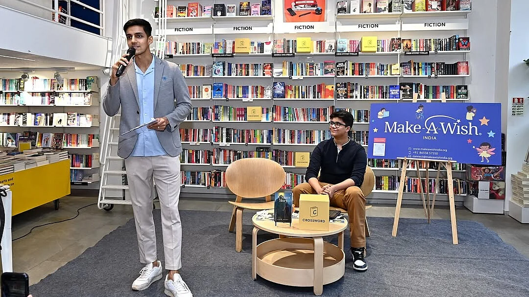 CEO of Make-A-Wish India Dhruv Pandey unveils the book.