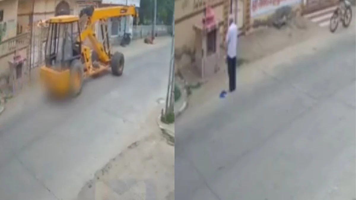 Elderly Man Praying At Roadside Temple Crushed To Death By Speeding Crane In Gujarat's Kutch- Video