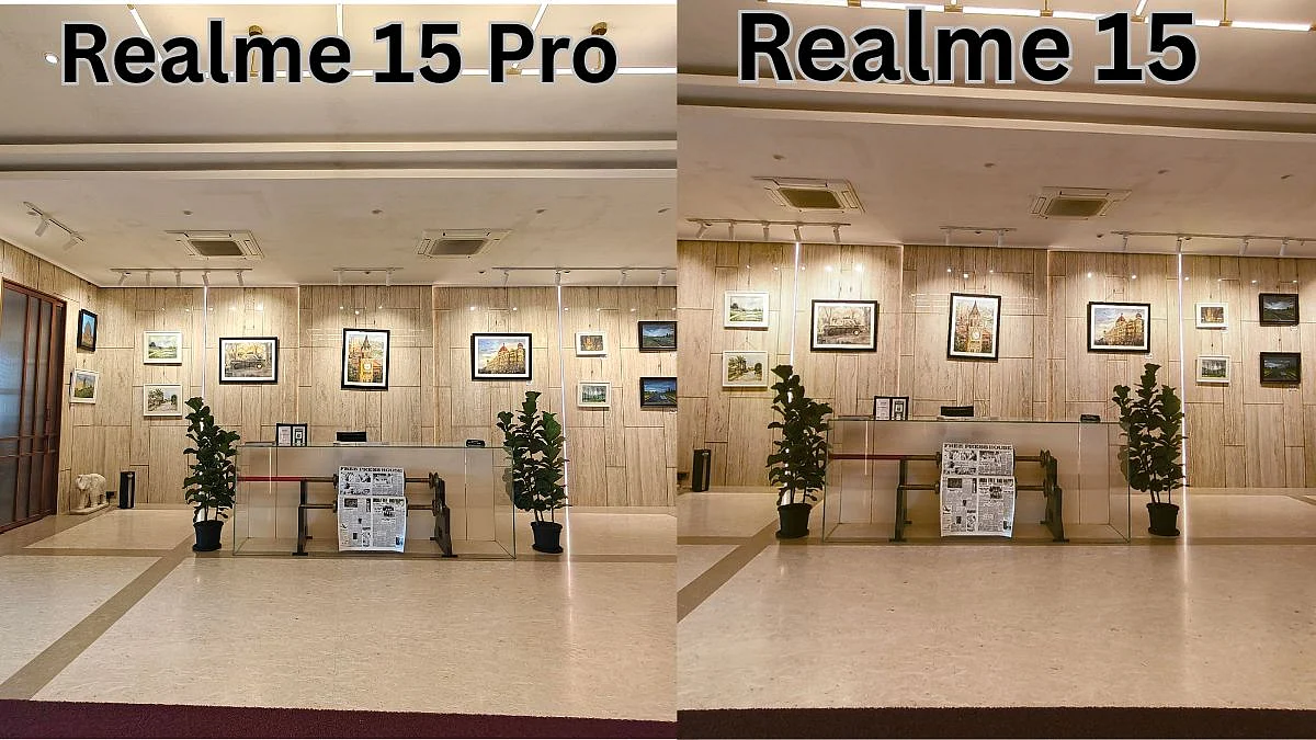 Realme 15 Pro (left) vs Realme 15 (right) camera samples, taken two minutes apart