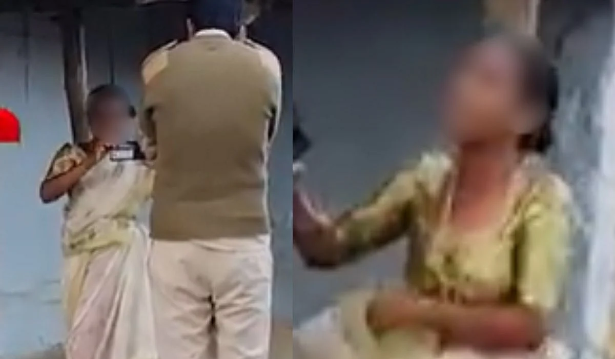 Karnataka Woman Strips, Shoots Video & Misbehaves With Cop | X/@Newskarnataka