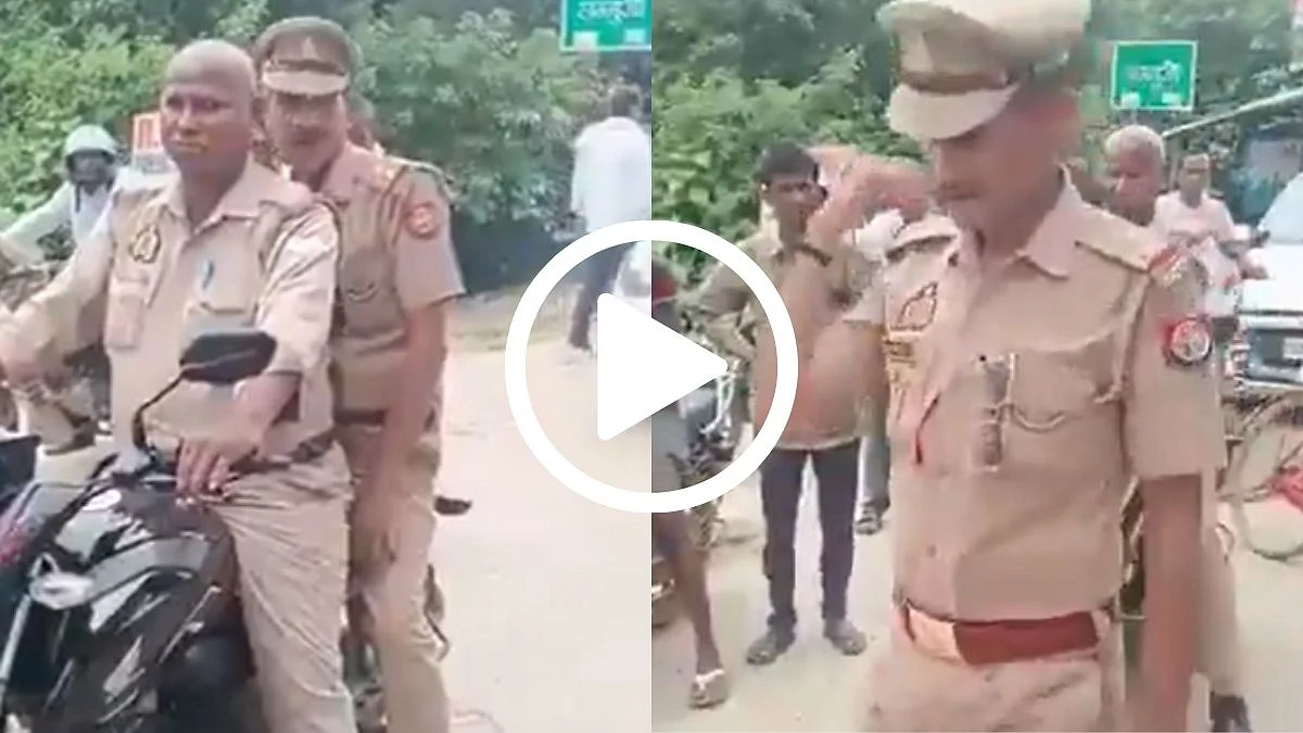 Drunk On Duty UP Police Inspector Fails To 'Walk In Straight Line', Breaches Traffic Laws; Netizens Demand Strict Action