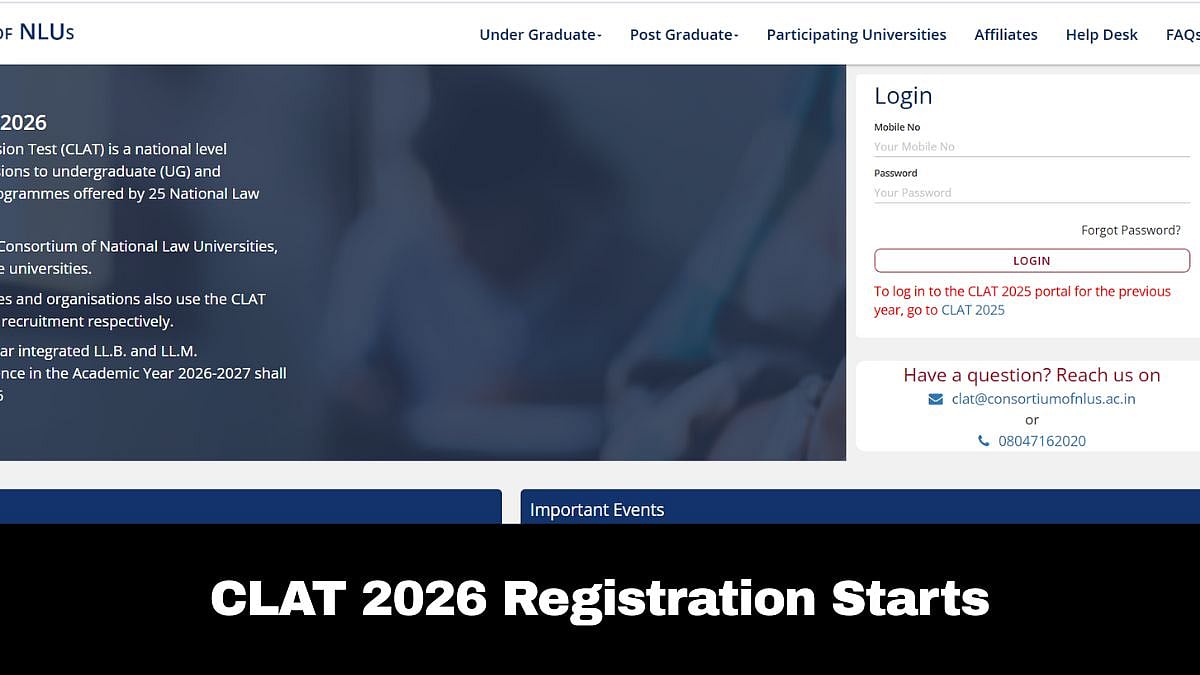 CLAT Registration 2026 | consortiumofnlus.ac.in