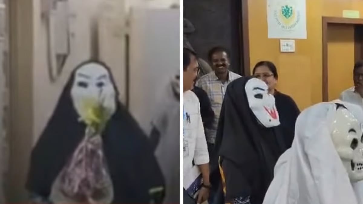Palghar News: 'Ghosts' Storm Vasai Municipal Office In Protest Over Crematorium Playground Controversy; VIDEO