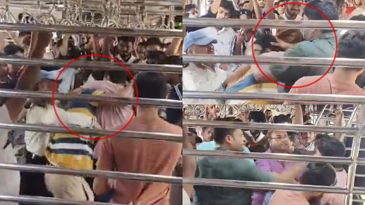 'Baaikovar Ka Jatoy?': Wrestling, Punching, Slaps—Fight Breaks Out Between Men In Virar-Dahanu Mumbai Local Train | VIDEO