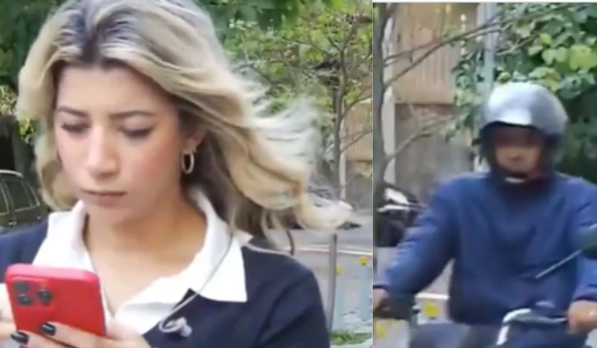 Female TV Reporter Mugged Just Before Going On Air | X/@JnglJourney