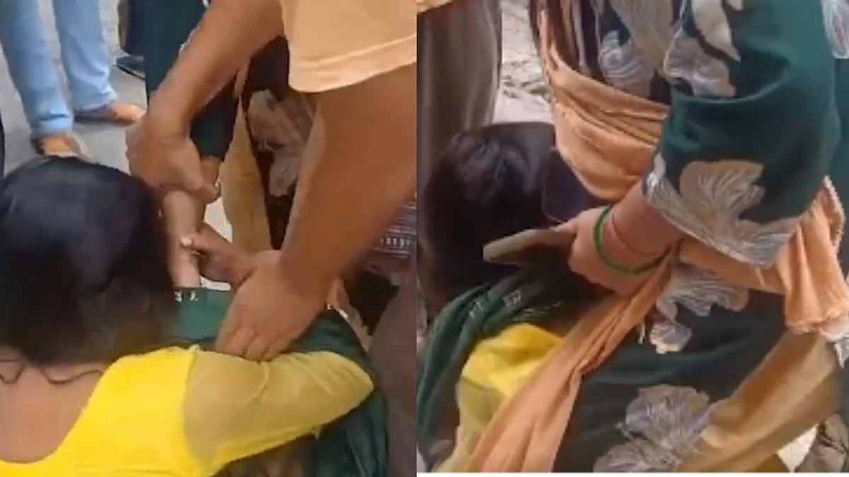 UP Woman Beats Up Husband's Girlfriend After Catching Them Romancing In Hotel Room In UP's Hapur