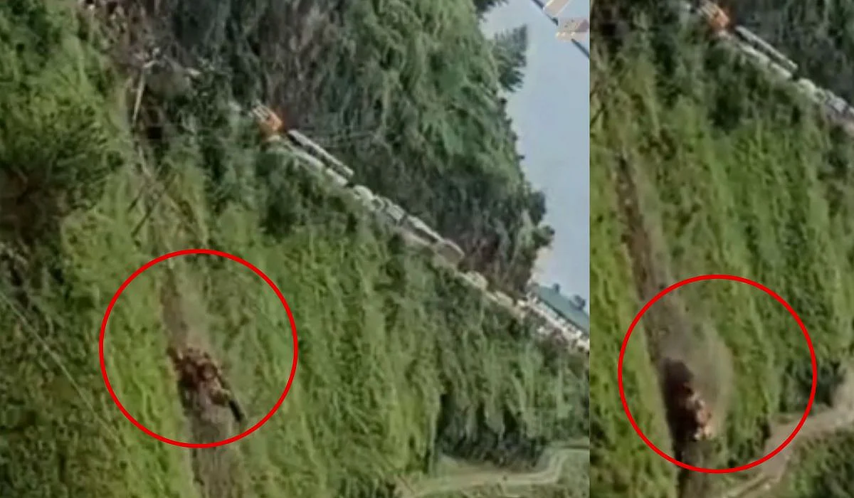 Bulldozer Tumbles Down Inside 300 Meters Deep Ditch | X/@news24tvchannel