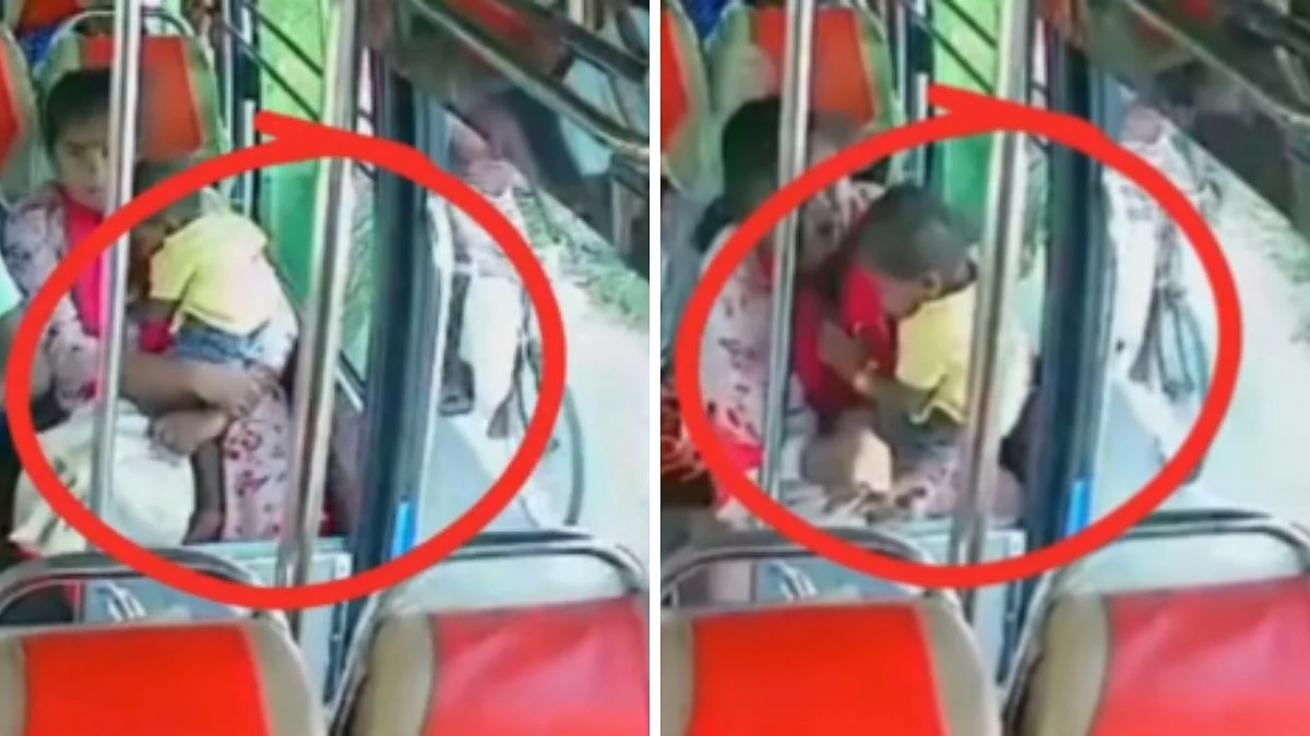 Tamil Nadu: One-Year-Old Falls From Moving Bus Near Srivilliputhur; Shocking CCTV Footage Surfaces