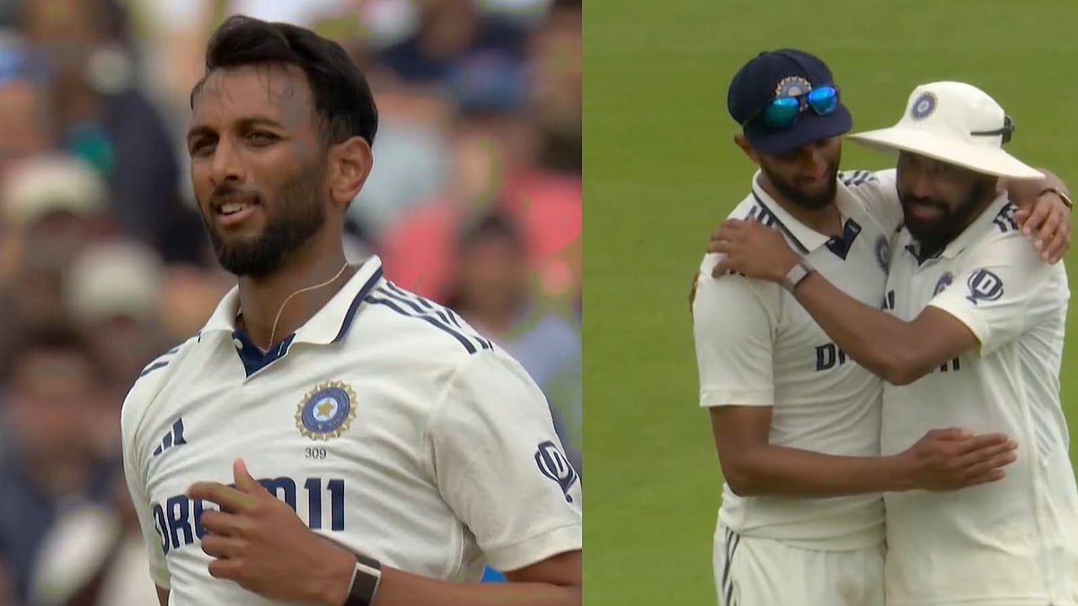 Video: Prasidh Krishna's Expression Instantly Changes After Mohammed Siraj's Messes Up Catching Opportunity On Day 4 At Oval, Pacer Hugs Teammate