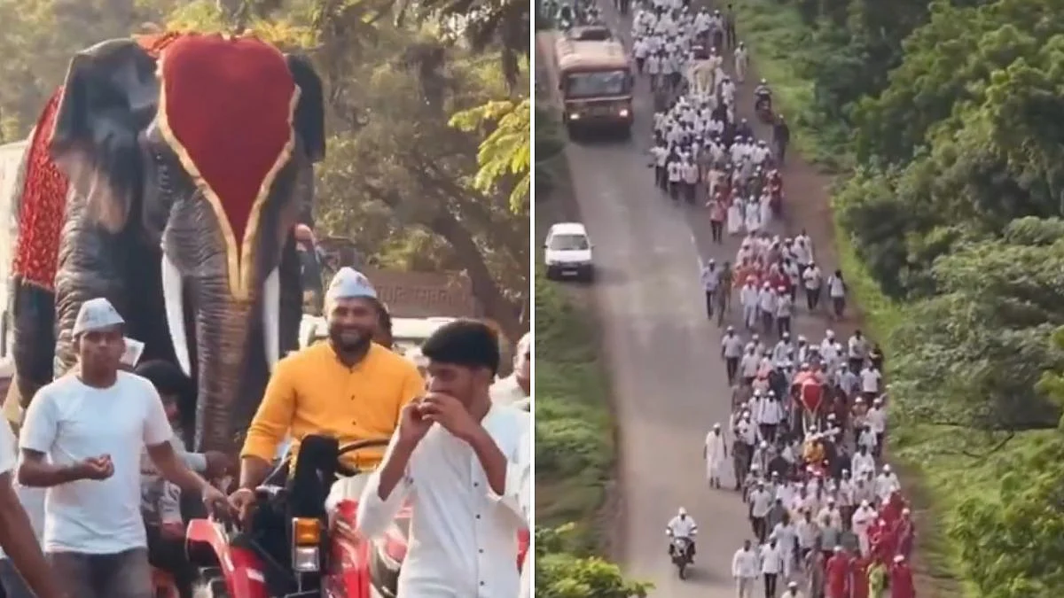 Maharashtra: Thousands Join Silent March In Kolhapur To Demand Return Of Elephant Mahadevi From...