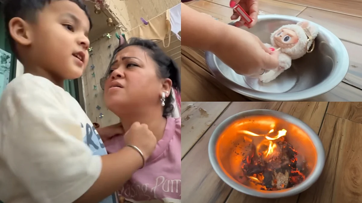 Bharti Singh Burns Son Golla's Labubu Doll, Blames It For His Strange Behaviour & Negative Energy At...