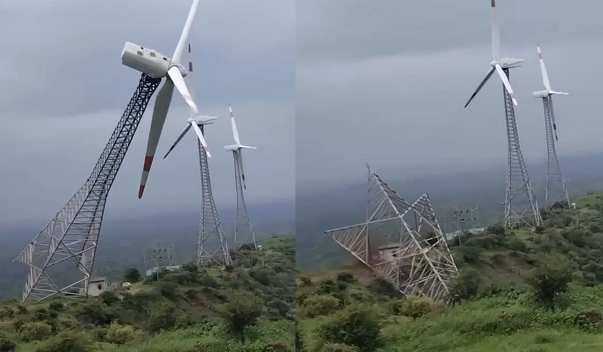 Windmill Collapse In Gujarat's Bhavnagar | X/@itsurbunny7