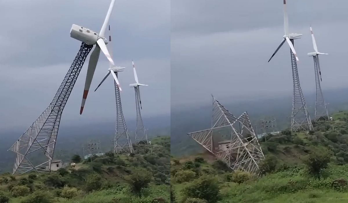 Fact Check: Terrifying Video Of Windmill Collapse In Gujarat's Bhavnagar Goes Viral; Here Is The Truth