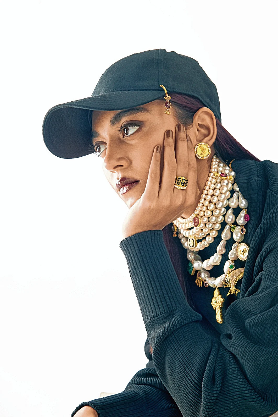 Model and photographer Kripali Samdariya adorned in House of Masaba x Amrapali Jewels pieces