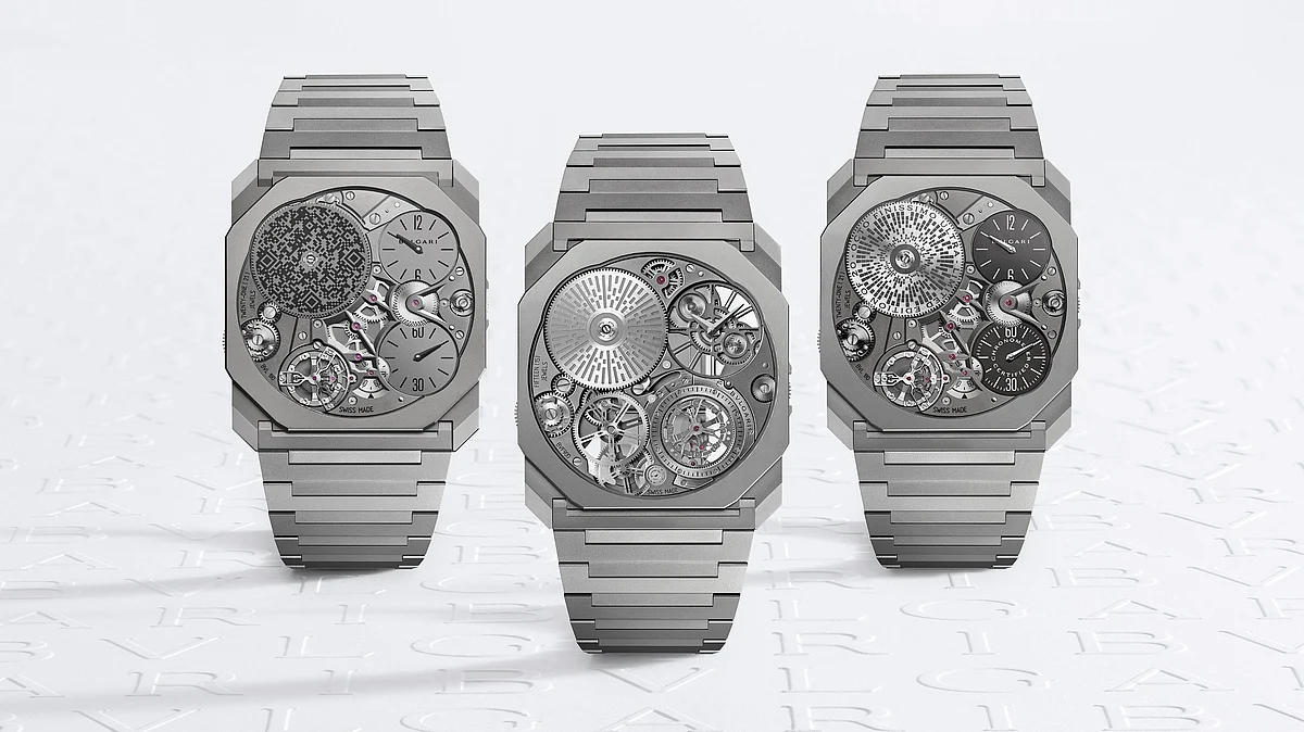 L to R: Octo Finissimo Ultra, Octo Finissimo Ultra Tourbillon, Octo Finissimo Ultra COSC