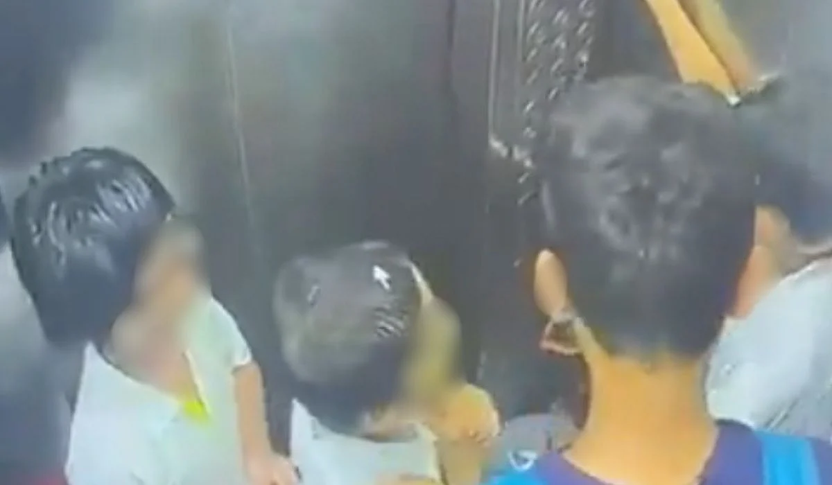 Caught On CCTV: Four School Children Get Trapped For 20 Minutes Inside Society Lift In UP's...
