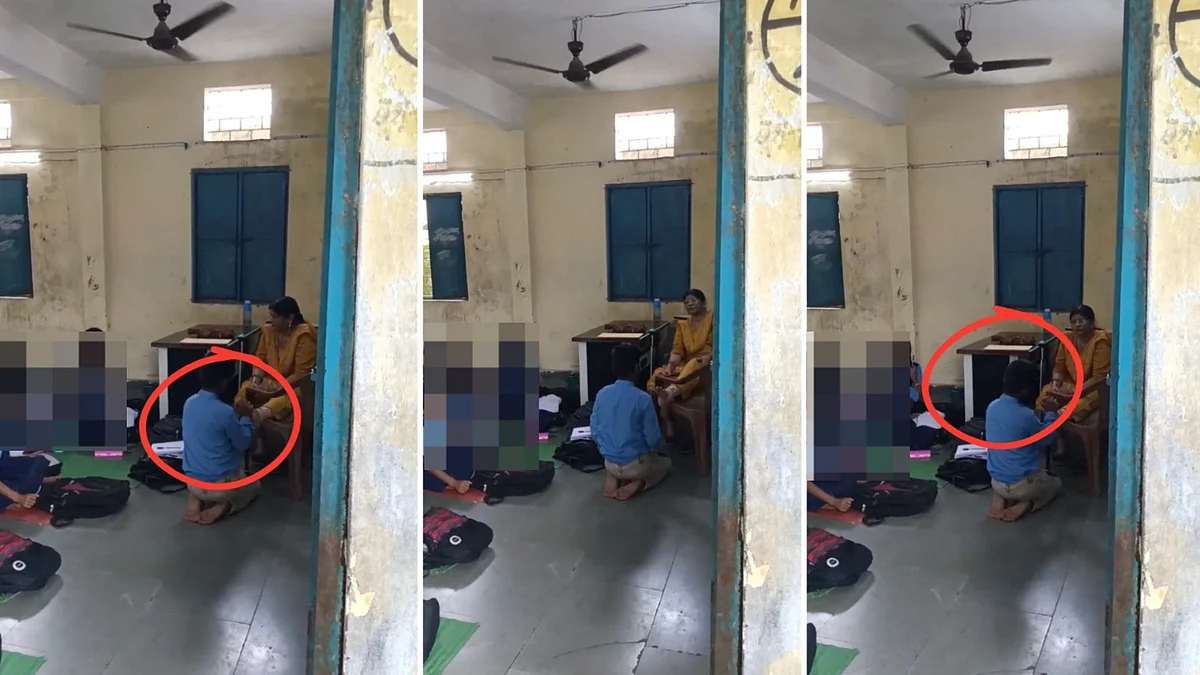 Caught on Cam: Bhopal Govt School Teacher Seen Getting Foot Massage From Student, Video Goes Viral