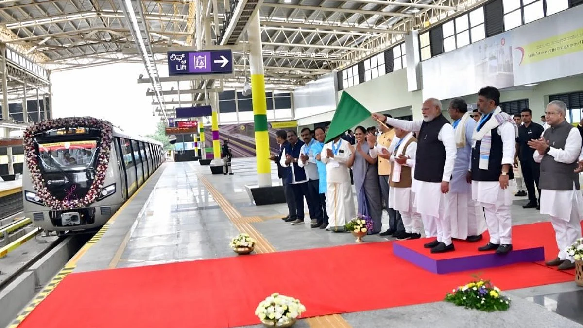 PM Modi Inaugurates Bengaluru Metro's Yellow Line, Expanding Network To 96 km