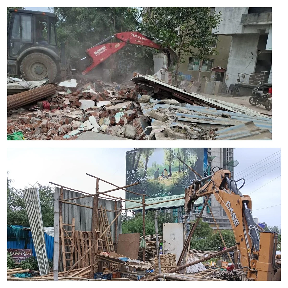 PCMC Action On Encroachment Around Mumbai-Bengaluru Highway