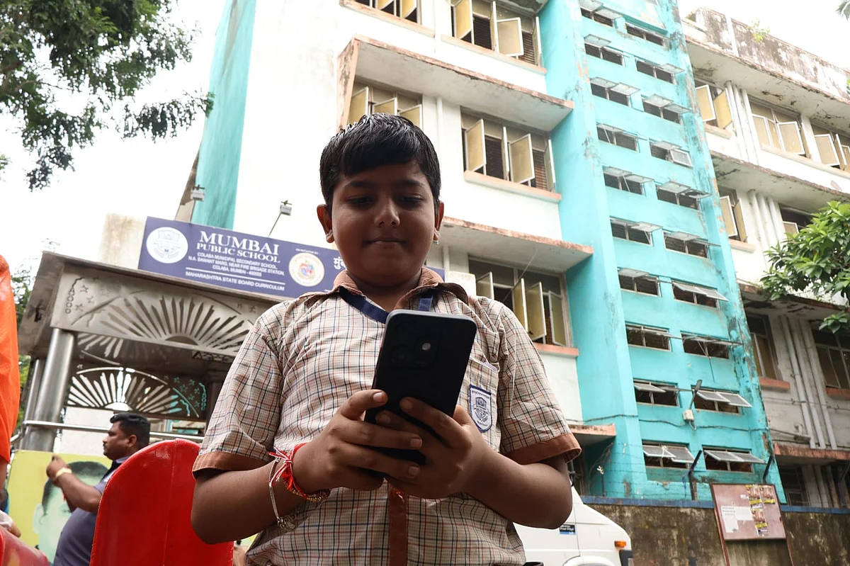 Student outside the school premise