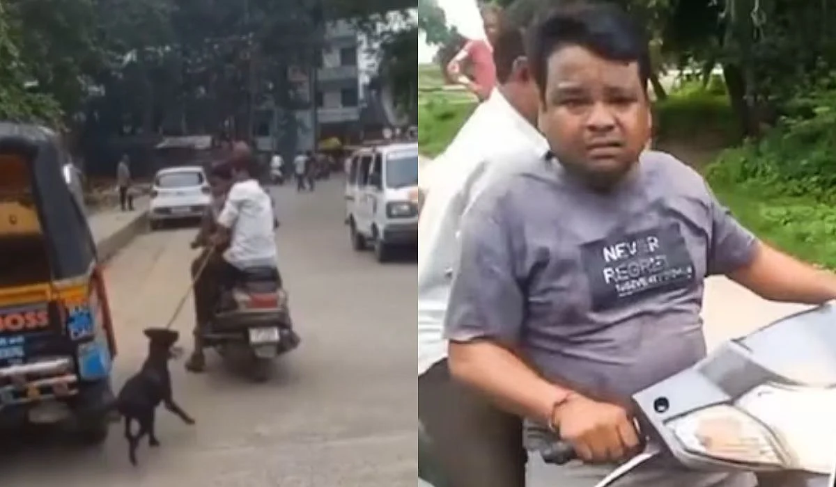 Dog Tied and Dragged by Man on Road | X