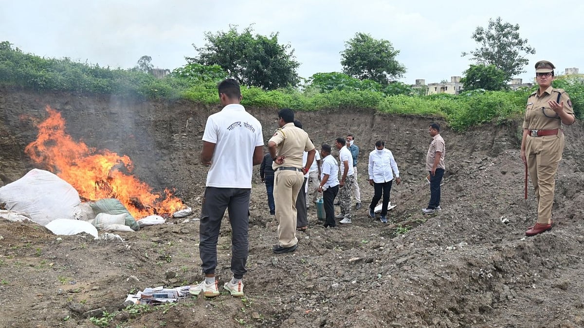 Over 4,000 Kg Of Drugs Destroyed By Chhatrapati Sambhajinagar Rural Police