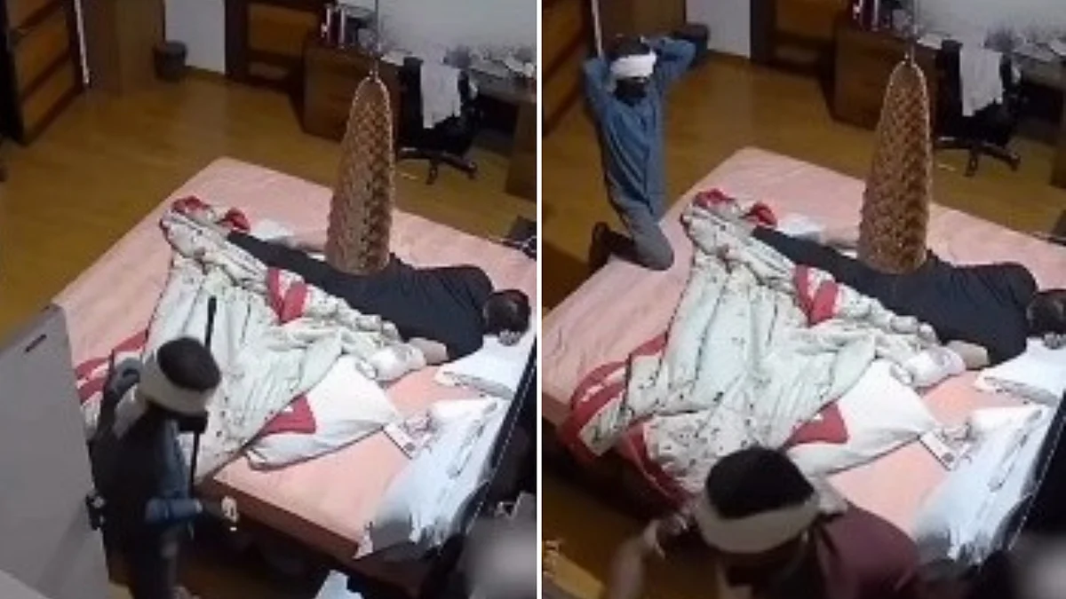 CCTV Footage Captures Burglars Stealing Cash & Jewelery From Retired Judge's Indore House While...