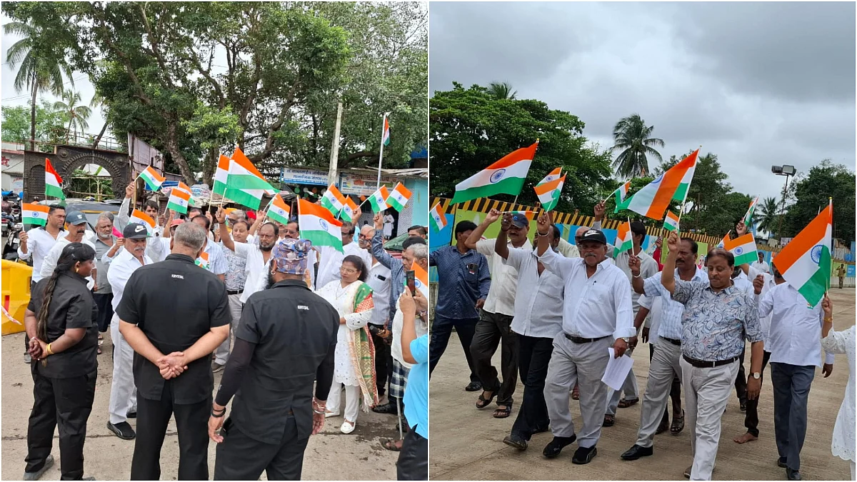 Andheri residents march with tricolours to reopen closed Metro 3 road on Independence Day