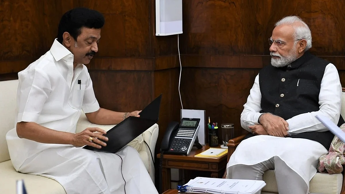 M K Stalin with PM Modi | Photo Credit: Twitter/@PMOIndia