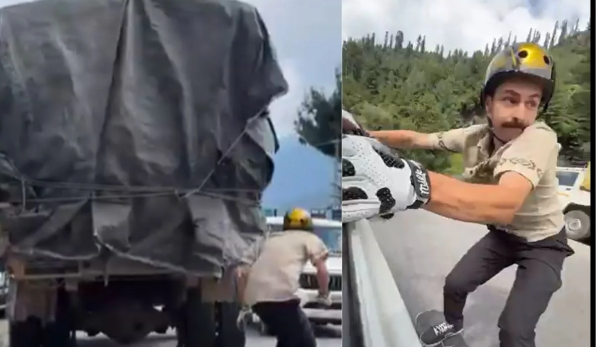 Foreign Tourist Skateboarding Effortlessly On Manali Roads | X/@iNikhilsaini