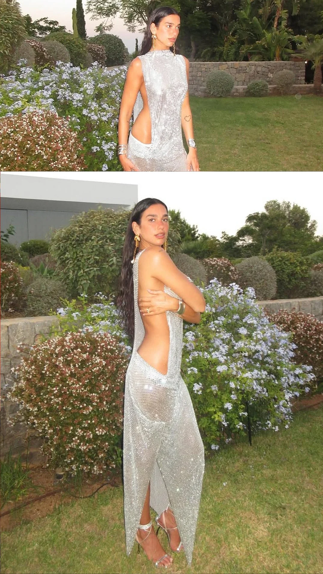 Dua Lipa Stuns In A Daring Cut-Out Shimmering Dress For Pre-Birthday Party