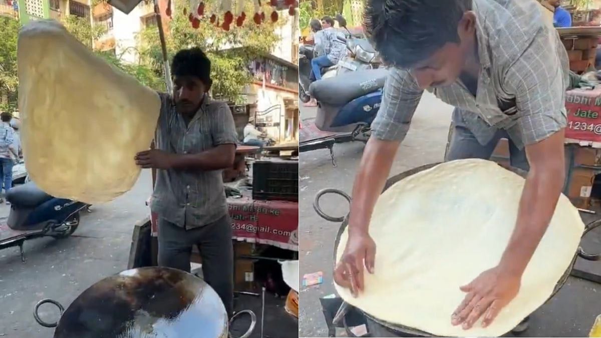 'Paseena Parantha': Viral Video Shows Street Food Vendor Using Most Unhygienic Way Of Making Giant Parantha; Netizens Slam 