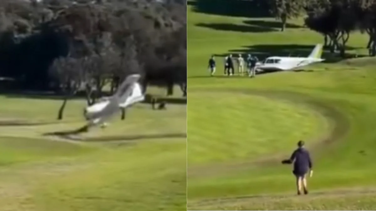 Small Plane Carrying Two Makes Crash Landing On Golf Course In Australia; Suffered Minor Injuries- VIDEO | X @RT_com