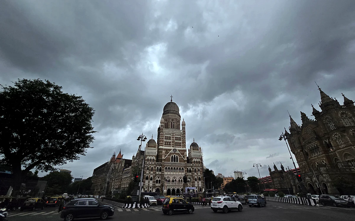 Dark clouds gathered over the city