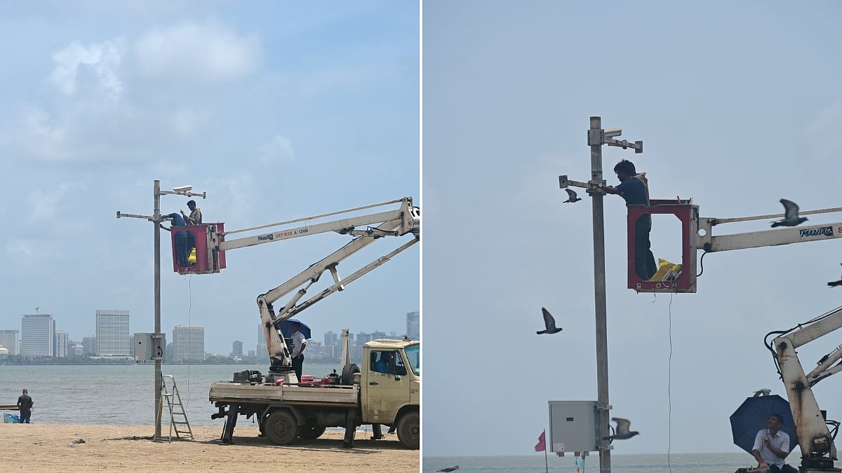 IN PICS: Mumbai Gears Up With Tight Security At Girgaon Chowpatty Ahead Of Ganesh Festival After CCTV Installation