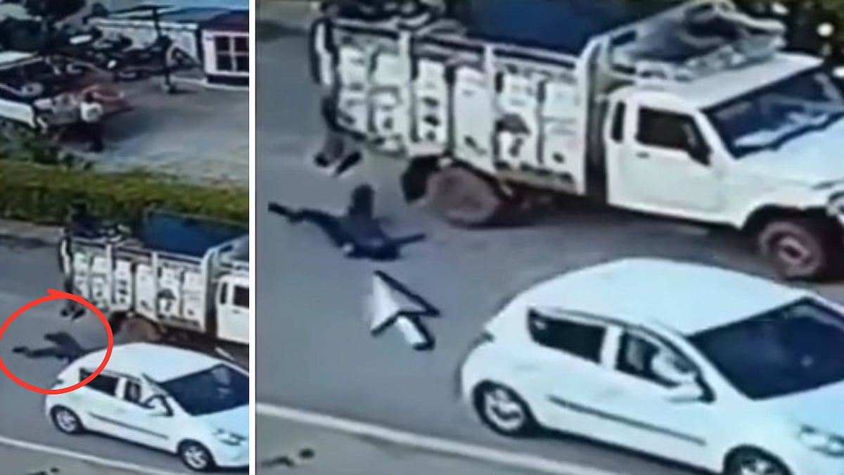 Caught On CCTV: Car Allegedly Attempts To Run Over Toll Plaza Employee In Madhya Pradesh's Gwalior | X