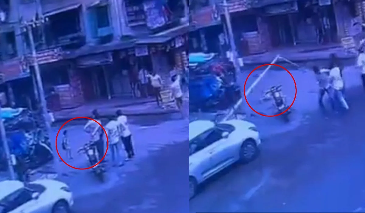 Caught On CCTV: Iron Streetlight Pole Falls On School Student In Vasai
