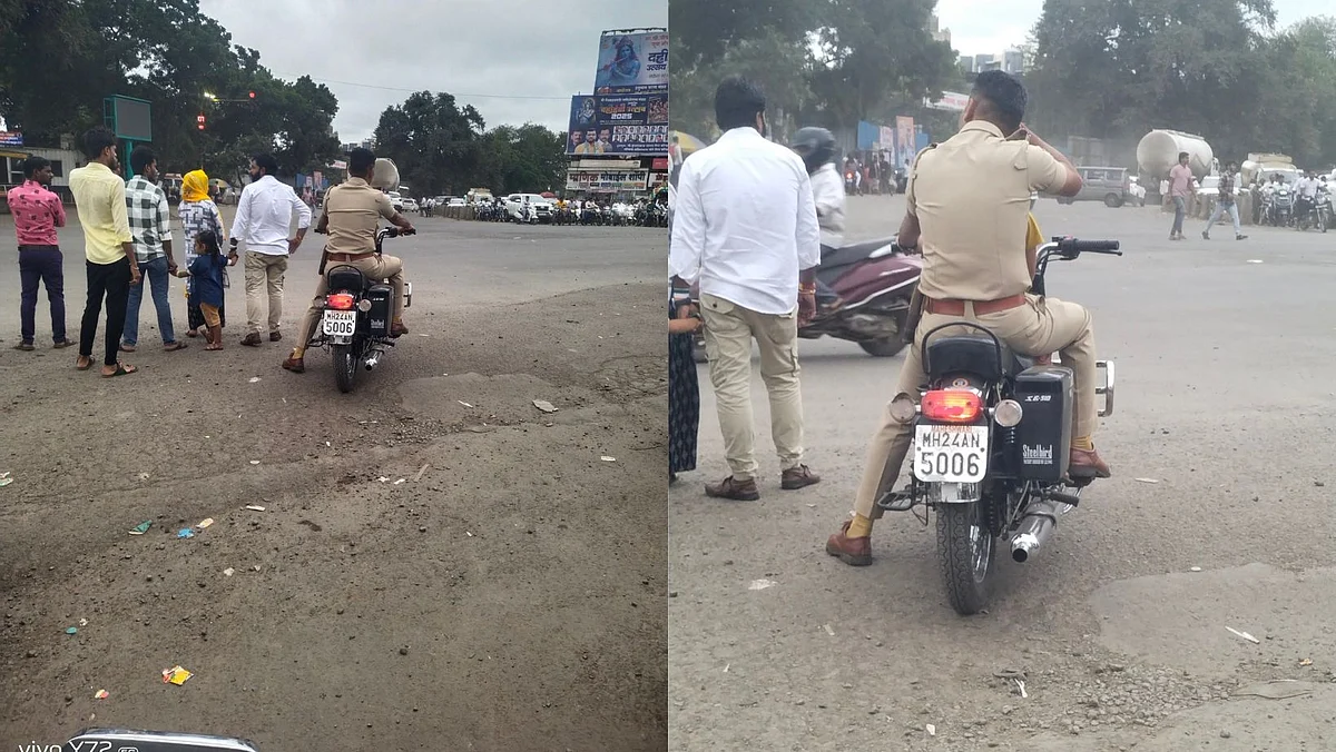 Helmetless Cop Fined By Pimpri-Chinchwad Police In Chakan, But An Error Leaves Netizens In Splits
