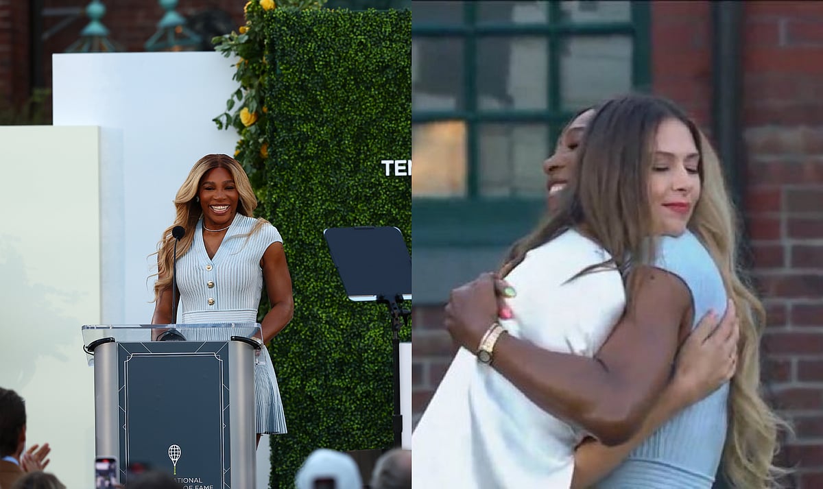 Video: Serena Williams Introduces Long-Time Rival Maria Sharapova At International Tennis Hall Of Fame Ceremony; Share Warm Hug