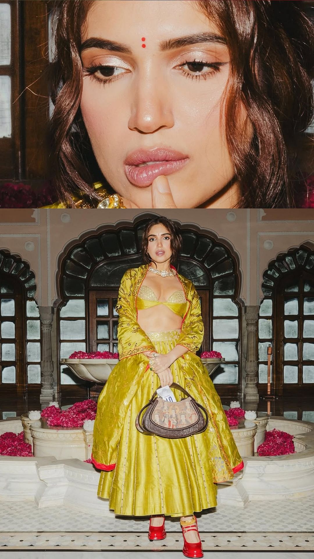 Bhumi Pednekar’s 'Ghagri Look' With Red Platform Heels Sets Gen Z Ethnic Fashion Goals
