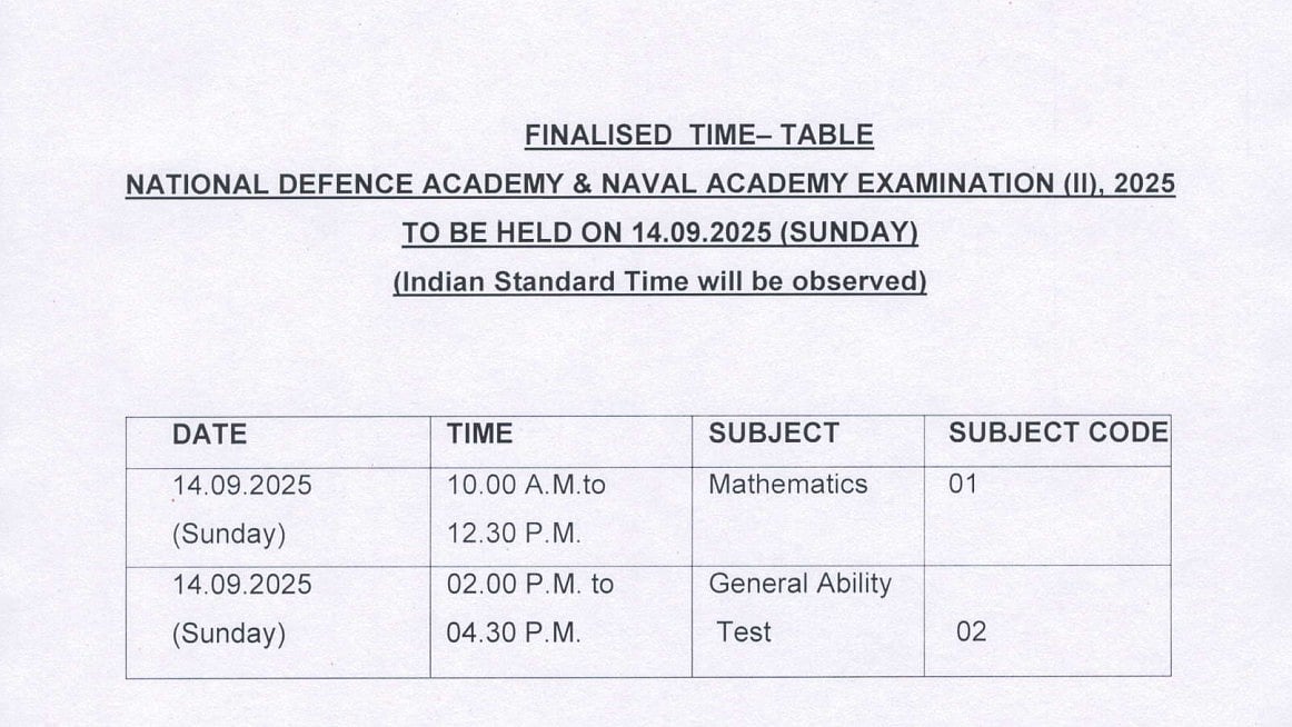 UPSC NDA & NA (2) 2025 Exam Schedule Released At upsc.gov.in; Check Date, Timings, Vacancies & Next...