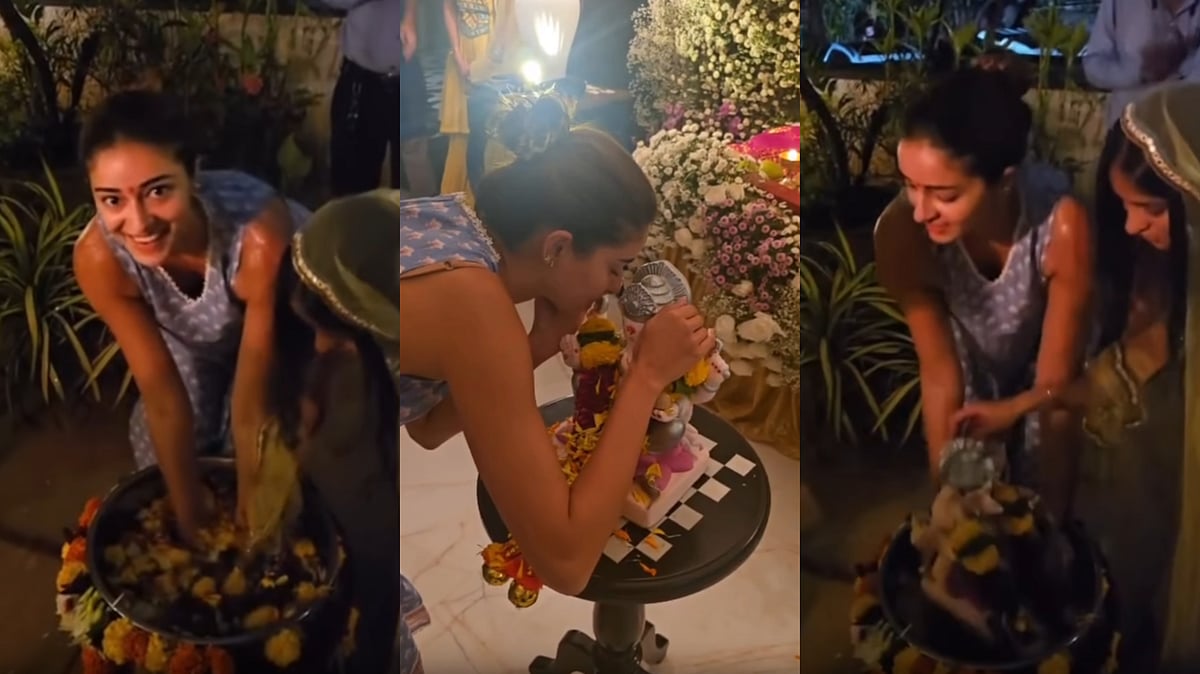 Video: Ananya Panday Bids Farwell To Bappa, Opts For Eco-Friendly Visarjan At Mumbai Home