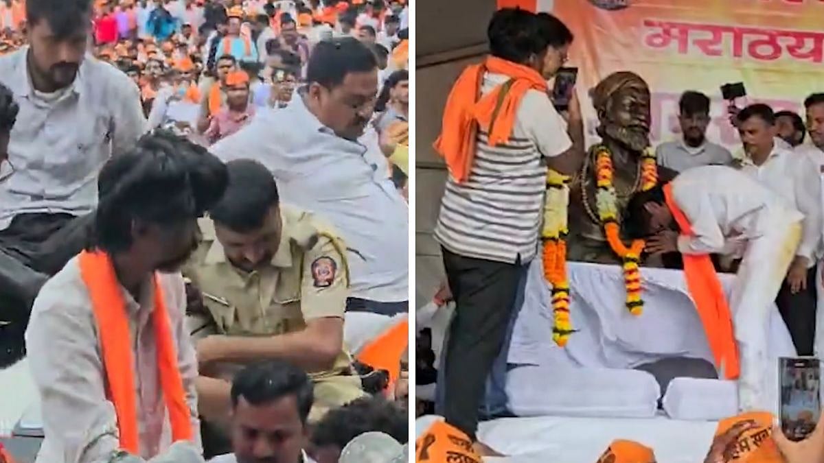 Maratha Kranti Morcha In Mumbai: First Visuals Of Manoj Jarange-Patil Show Him Paying Respects To...
