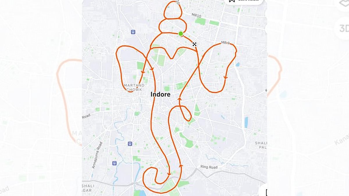 Indore Cyclist Creates 44.5 Km GPS Ganesh Design On City’s Map With A Unique Blend of Art,...