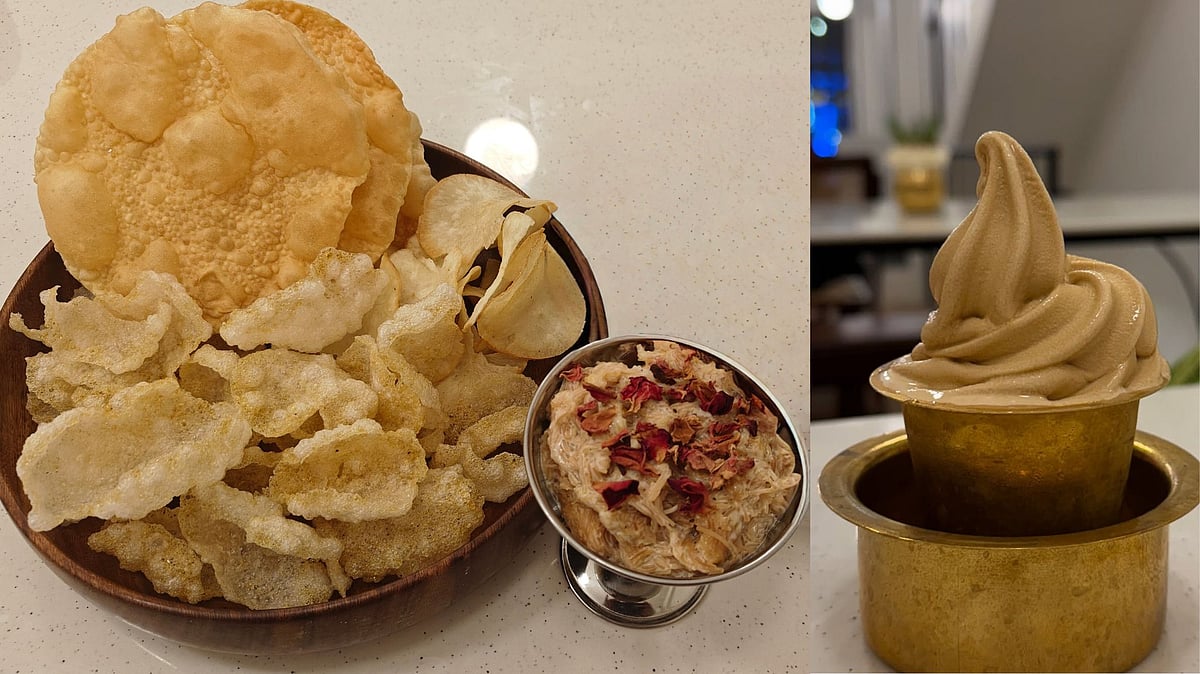 Papadum Platter, Seviya Payasam and Filter Coffee Softy