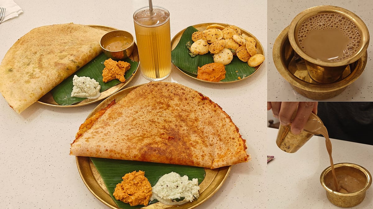 Masala Dosa, Ghee Garlic Roast, Podi Idli, Panakam and Filter Coffee