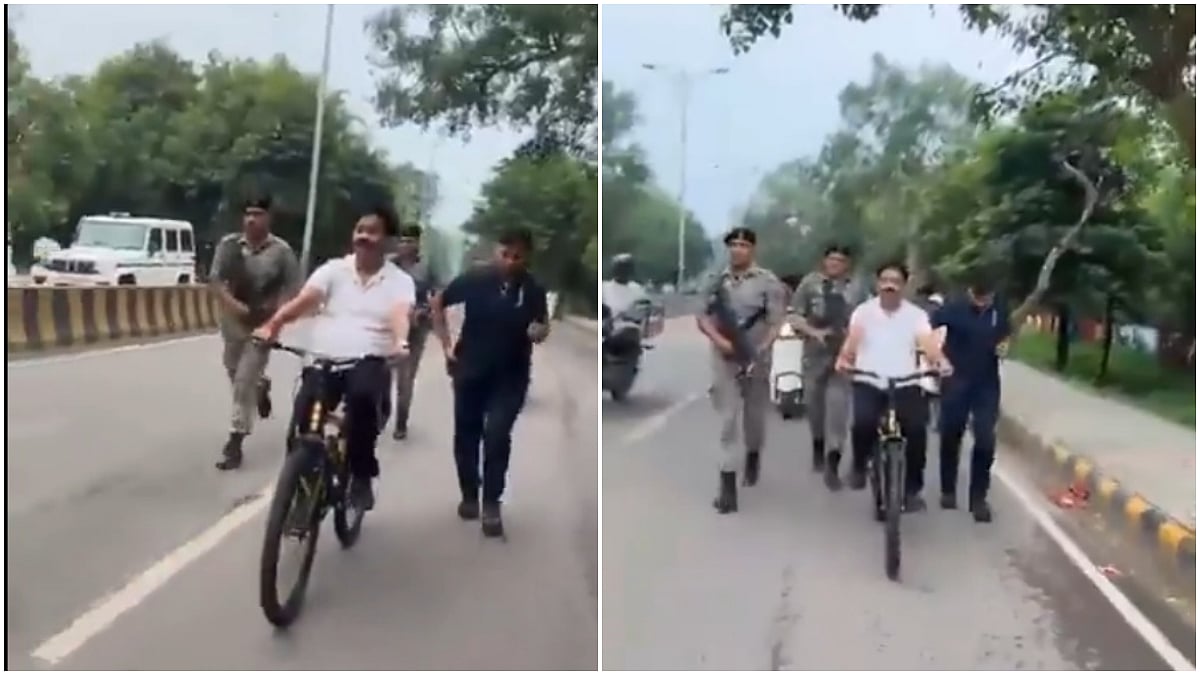 'Evaluating Fitness Of Security Personnel...': UP Minister Nand Gopal Nandi Faces Criticism After His Cycling Video Goes Viral