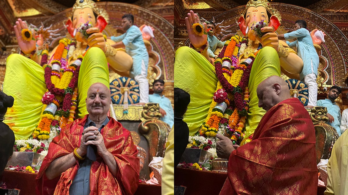 Anupam Kher Visits Lalbaugcha Raja In Mumbai Without VIP Access, Lauds Management & Organisers; See...